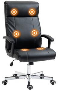 Vinsetto Massage Office Chair, High-Back VibrationComputer Chair with Tilt Function, Remote Control and Adjustable Height, Black