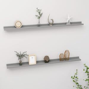 Wall Shelves 2 pcs Grey 115x9x3 cm