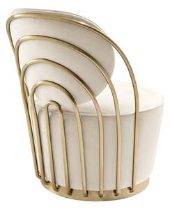 Cascade Brass Swivel Chair - Chalk