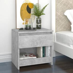 Bedside Cabinet Concrete Grey 40x30x39 cm Engineered Wood