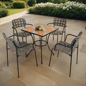 Summer Terrace Torrington Square Patio Table with 4 Karin Chairs