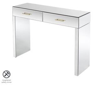 Harper Mirrored Console Table – Champagne Gold Details