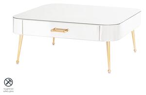 Mason Mirrored Coffee Table – Brushed Gold Legs