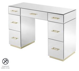 Harper Mirrored Dressing Table – Champagne Gold Details
