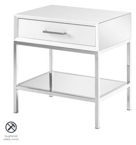 Trio White Bedside Table