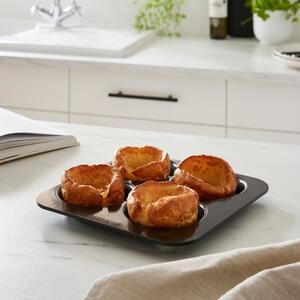 Heavy Gauge Non-stick Yorkshire Pud Tray, 4 cup Black