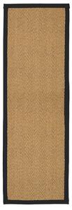 Herringbone Runner with Border - Black - 60x180cm