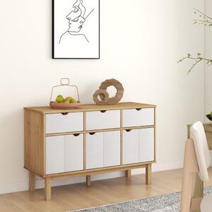Sideboard OTTA Brown and White 114x43x73.5 cm Solid Wood Pine