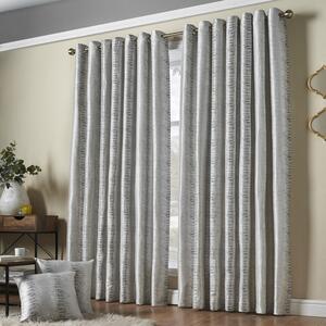 Reflections Ready Made Eyelet Curtains Silver