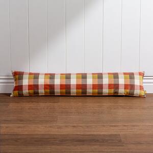 Checked Draught Excluder Orange