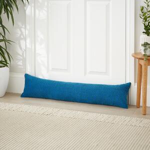 Chenille Spot Draught Excluder Blue