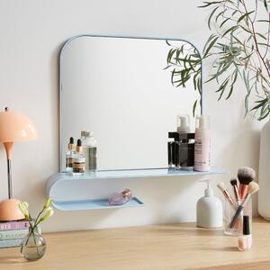 Elements Squoval Wall Mirror with Curling Shelf Blue