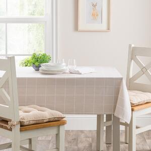 Simple Check Wipe Clean Tablecloth Off-White