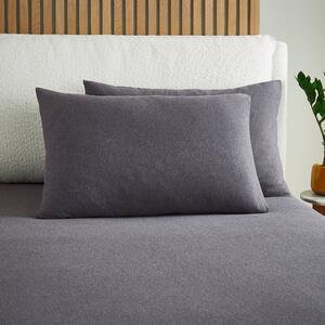 Elements Cotton Jersey Plain Standard Pillowcase Pair Graphite (Grey)