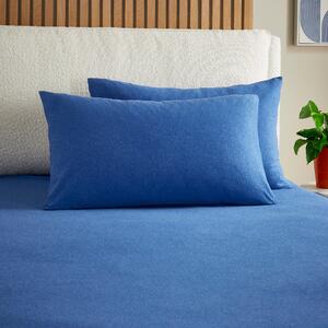 Elements Cotton Jersey Plain Standard Pillowcase Pair Classic Blue