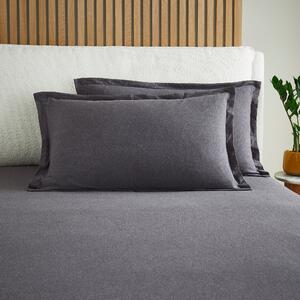 Elements Cotton Jersey Plain Oxford Pillowcase Graphite (Grey)