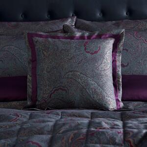 Dorma Paisley Jacquard Square Cushion Damson (Purple)