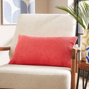 Chenille Spot Rectangular Cushion Pink