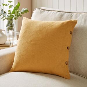 Cotton Linen Square Cushion Cover Ochre