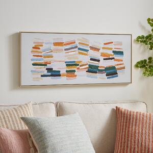 Elements Dashes Framed Canvas MultiColoured