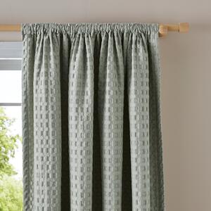 Emerson Waffle Slot Top Curtains Sage (Green)