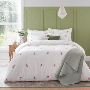 Rosetta Floral Embroirdery Duvet Cover & Pillowcase Set Pink