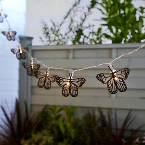 Butterfly 10 LED Indoor Outdoor String Lights Rust