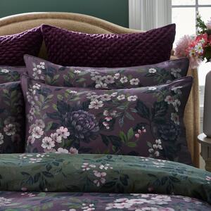 Dorma Giverny 300 Thread Count Standard Pillowcase Pair Damson (Purple)