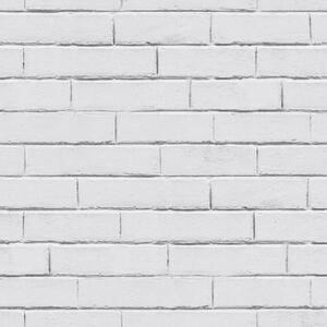 Noordwand Good Vibes Wallpaper Chalkboard Brick Wall White and Grey