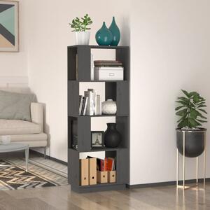 Book Cabinet/Room Divider Grey 51x25x132 cm Solid Wood Pine