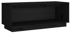 TV Cabinet Black 90x35x35 cm Solid Wood Pine