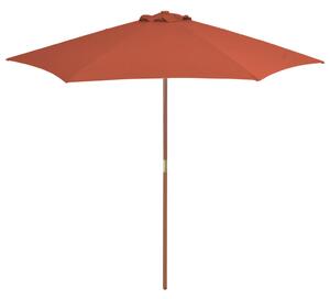 Outdoor Parasol with Wooden Pole 270 cm Terracotta