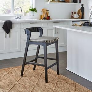 Melia Counter Height Barstool, Striped Linen