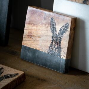 Set of 4 Marble Hare Coasters Natural