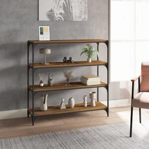 Book Cabinet Smoked Oak 100x33x100 cm Engineered Wood and Steel