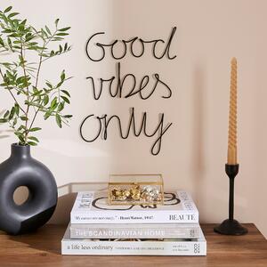 Good Vibes Only Black Wire Wall Art Black