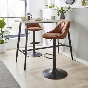Noah Height Adjustable Bar Stool, Faux Suede Brown