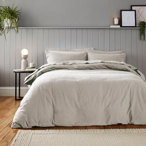 Soft & Cosy Luxury Brushed Cotton Duvet Cover and Pillowcase Set Natural Light Brown