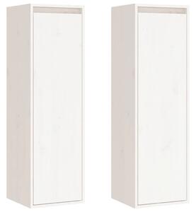 Wall Cabinets 2 pcs White 30x30x100 cm Solid Pinewood