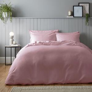 Soft & Cosy Luxury Brushed Cotton Duvet Cover and Pillowcase Set Blush Pink