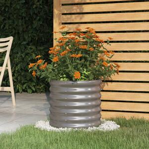 Garden Planter Powder-coated Steel 40x40x36 cm Grey