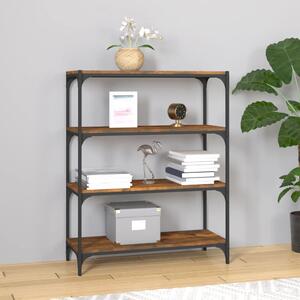 Book Cabinet Smoked Oak 80x33x100 cm Engineered Wood and Steel