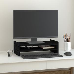 Monitor Stand Black 50x27x15 cm Solid Wood Pine