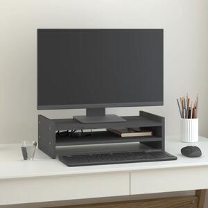 Monitor Stand Grey 50x27x15 cm Solid Wood Pine