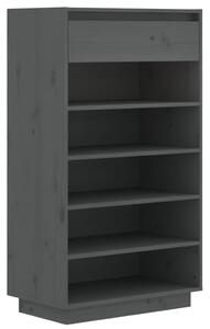 Shoe Cabinet Grey 60x34x105 cm Solid Wood Pine