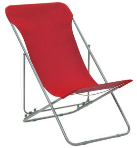 Folding Beach Chairs 2 pcs Steel and Oxford Fabric Red