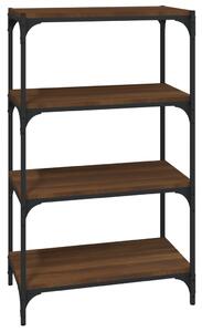 Book Cabinet Brown Oak 60x33x100 cm Engineered Wood and Steel