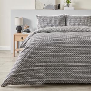Nora Geo Duvet Cover and Pillowcase Set Charcoal