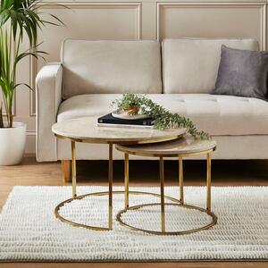 Lia Nest of 2 Coffee Tables, Real Marble