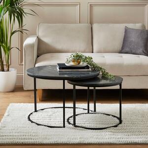 Lia Nest of 2 Coffee Tables, Real Marble